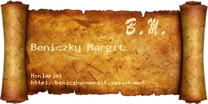 Beniczky Margit névjegykártya